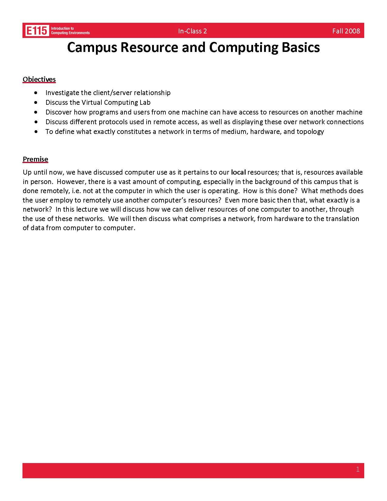 Introduction to Computing Environments