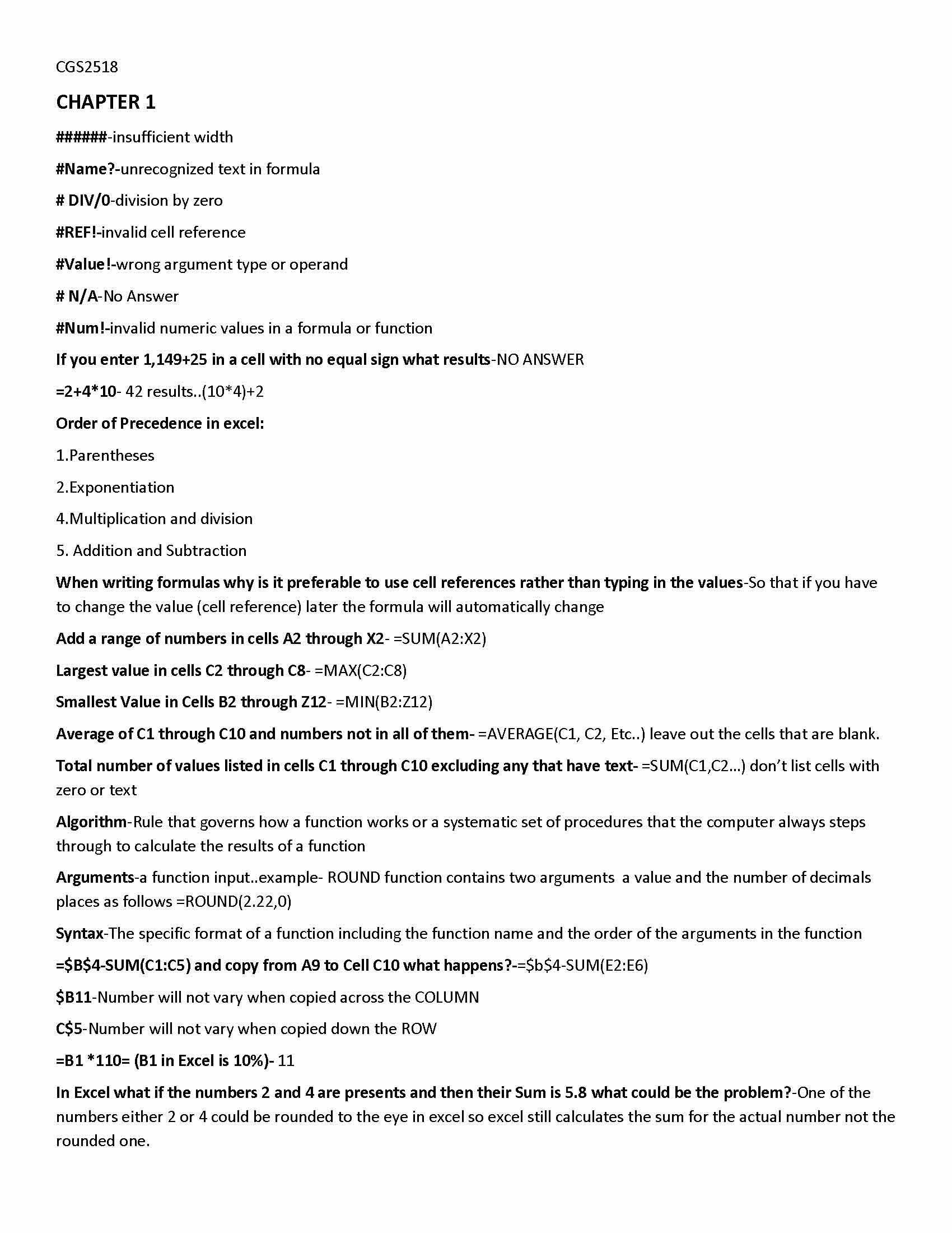 SPREADSHEETS FOR BUS