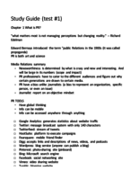 Study Guide (test #1)