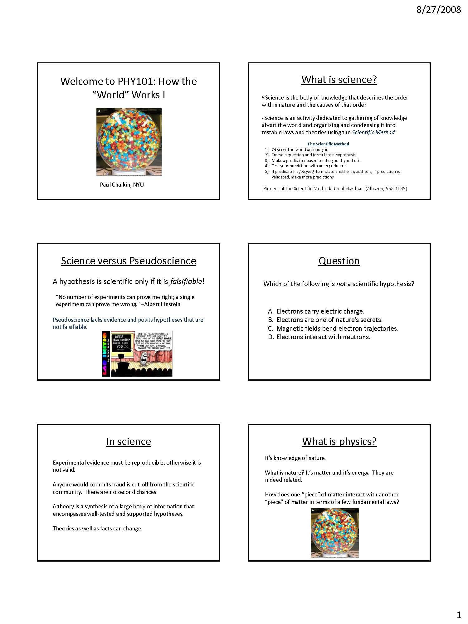 Major Concepts of Physics I