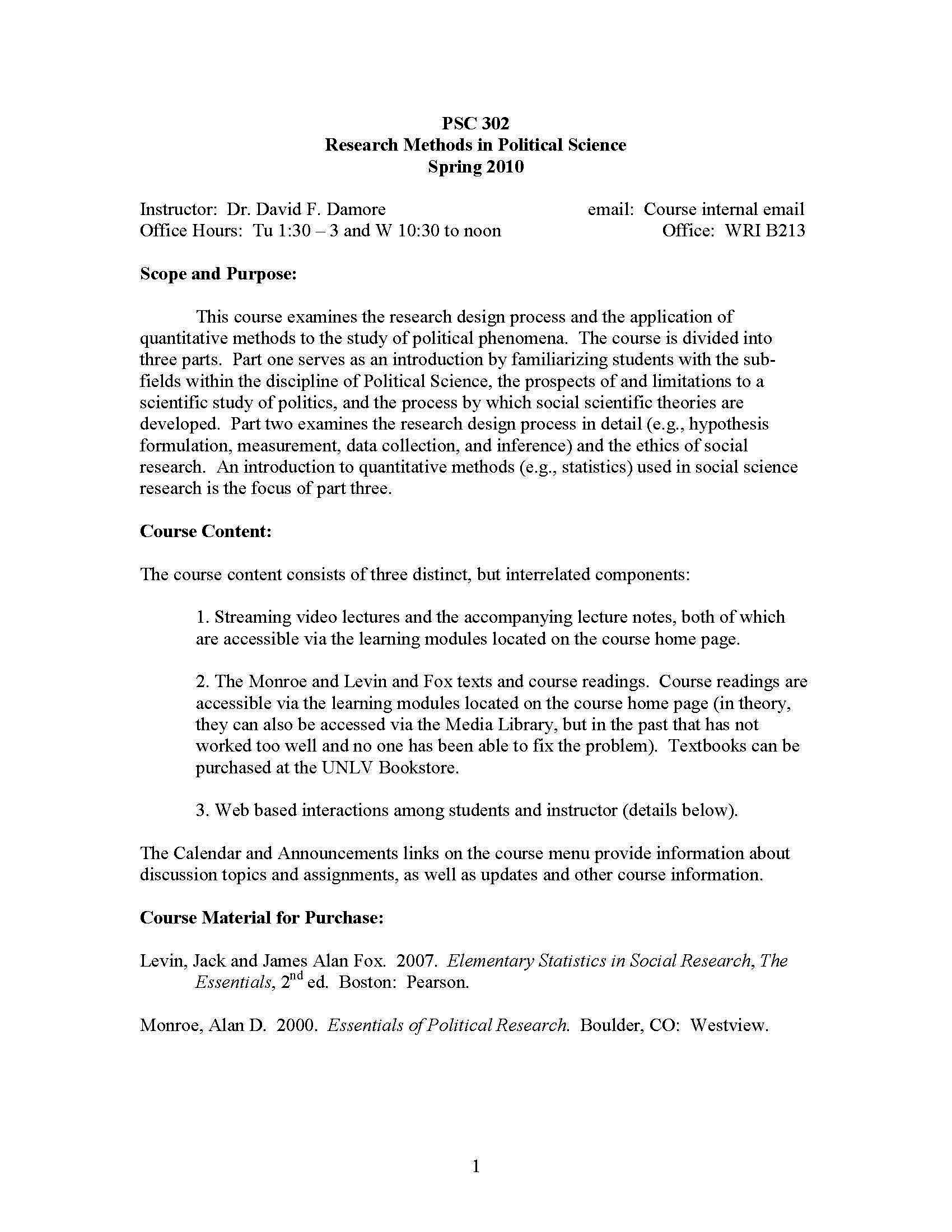 Research Methods in Political Science