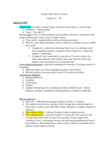 (Aug 24-28) African Ppl/Cultures, Lecture