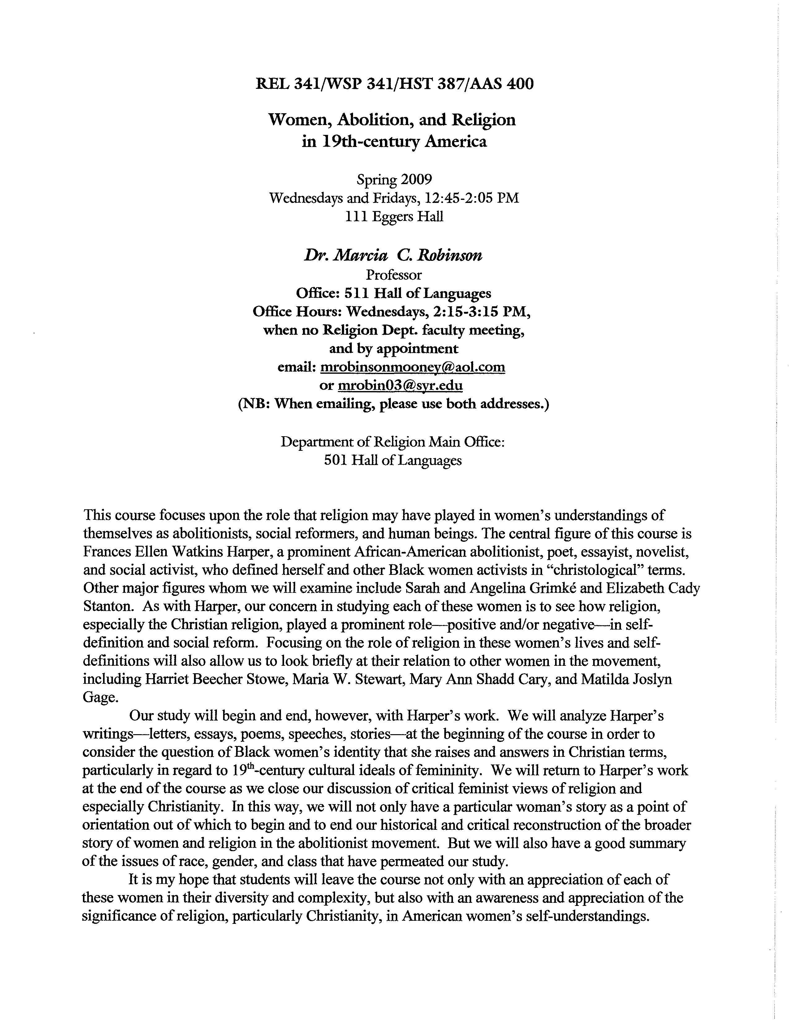 Women, Abolition, and Religion in 19th Century America