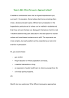 BCOM275 Week 4 DQ 4 - Which Persuasive Approach Is Best