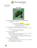 Business Ethics Week 1 Lecture Notes