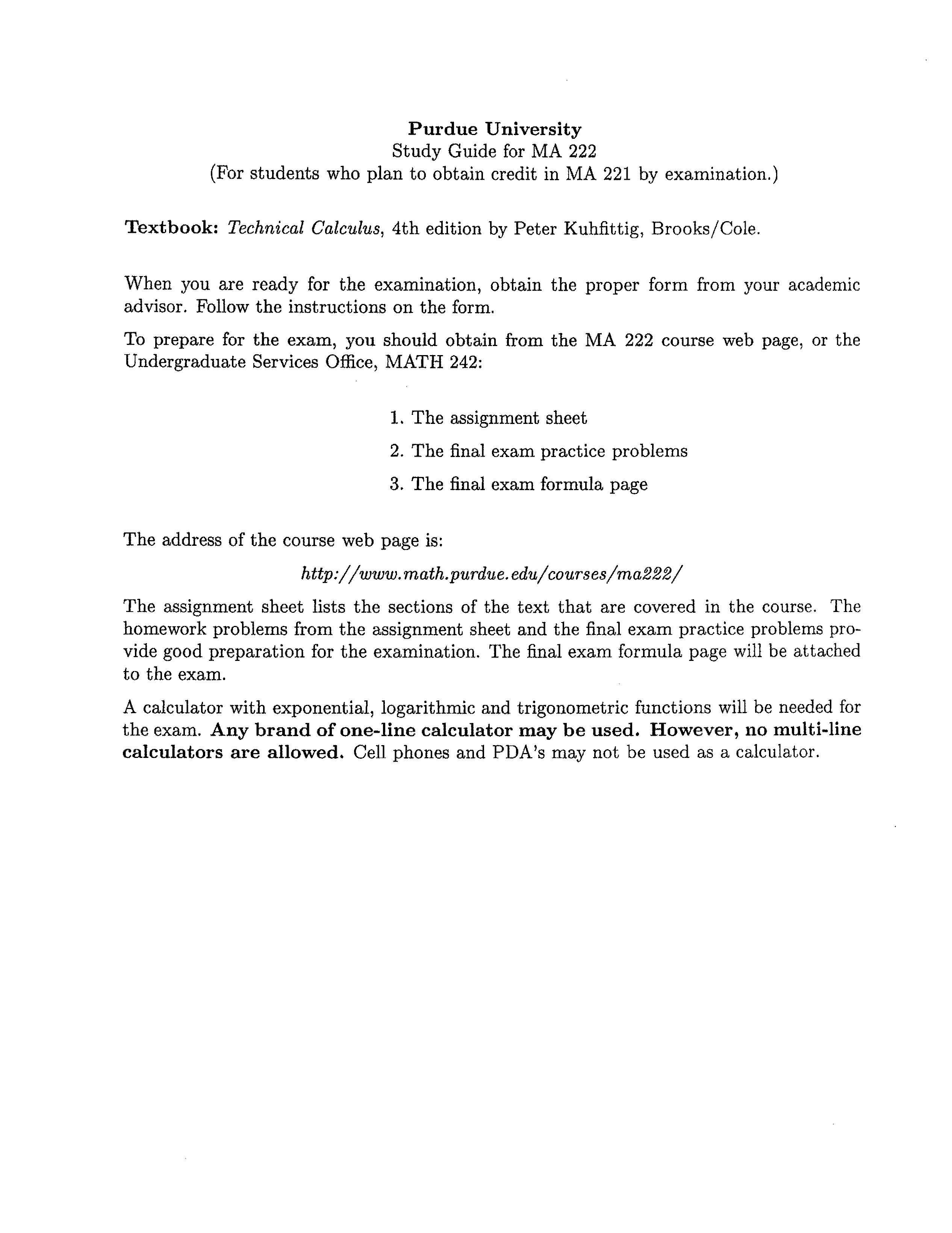 Calculus For Technology II