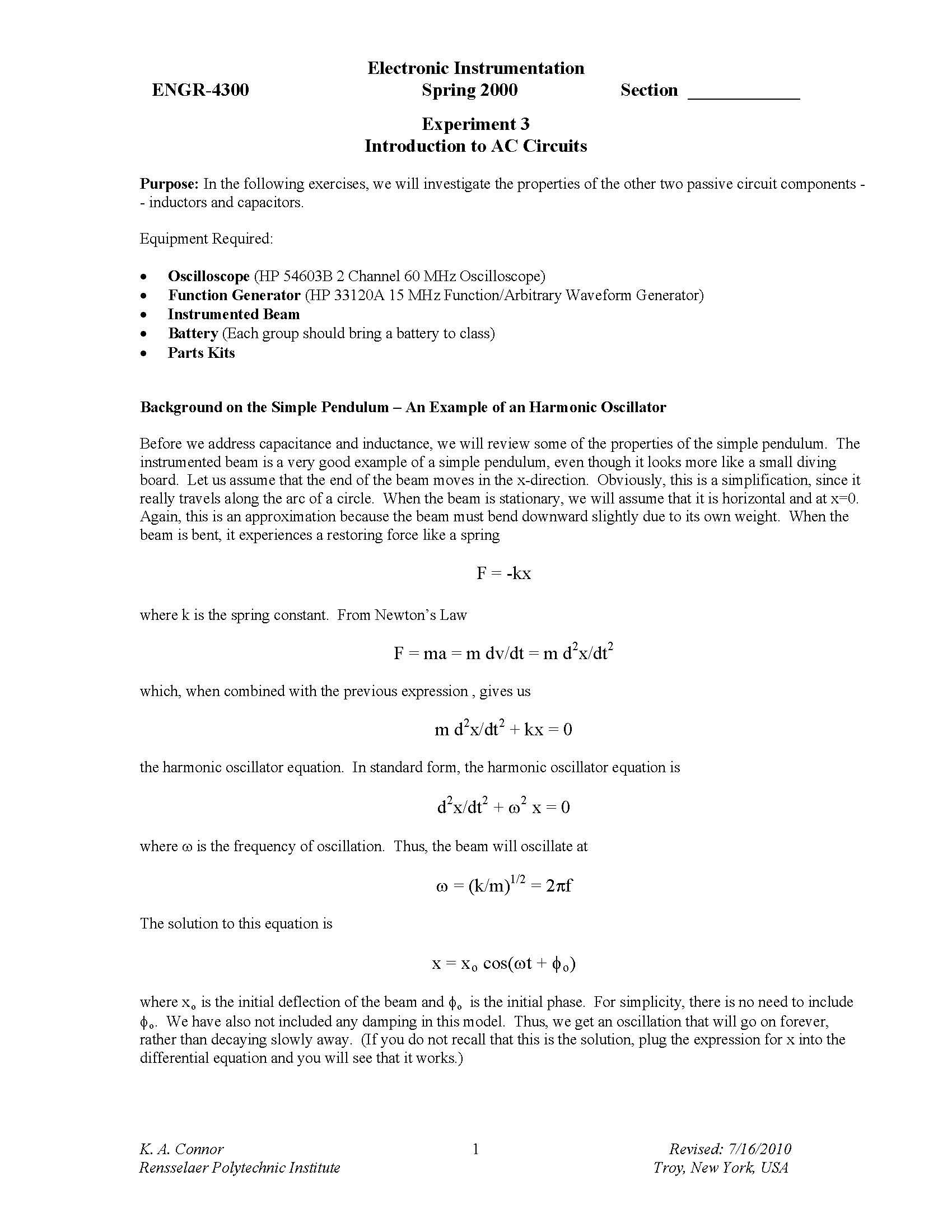 ELECTRONIC INSTRUMENTATION