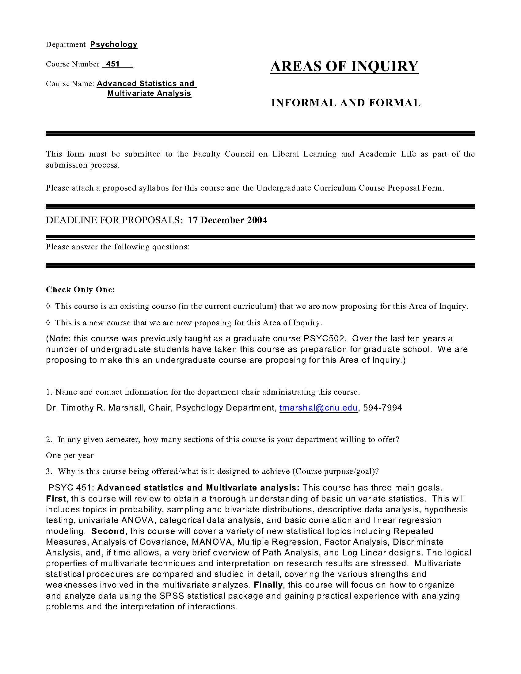 Adv Stat and Multivar Analysis