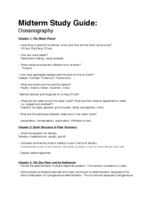 Oceanography Study Guide for Midterm
