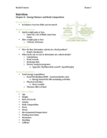 Nutrition 101 Chapter 8 & Ex. Lists