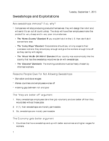 Sweatshops & Exploitation