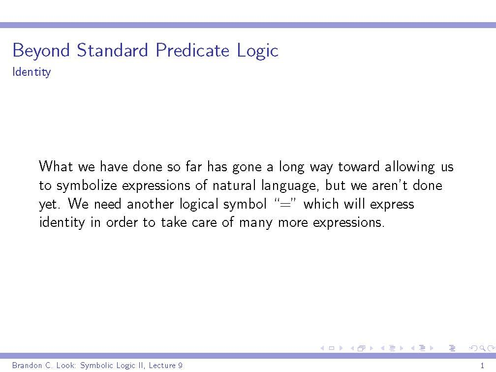 SYMBOLIC LOGIC II