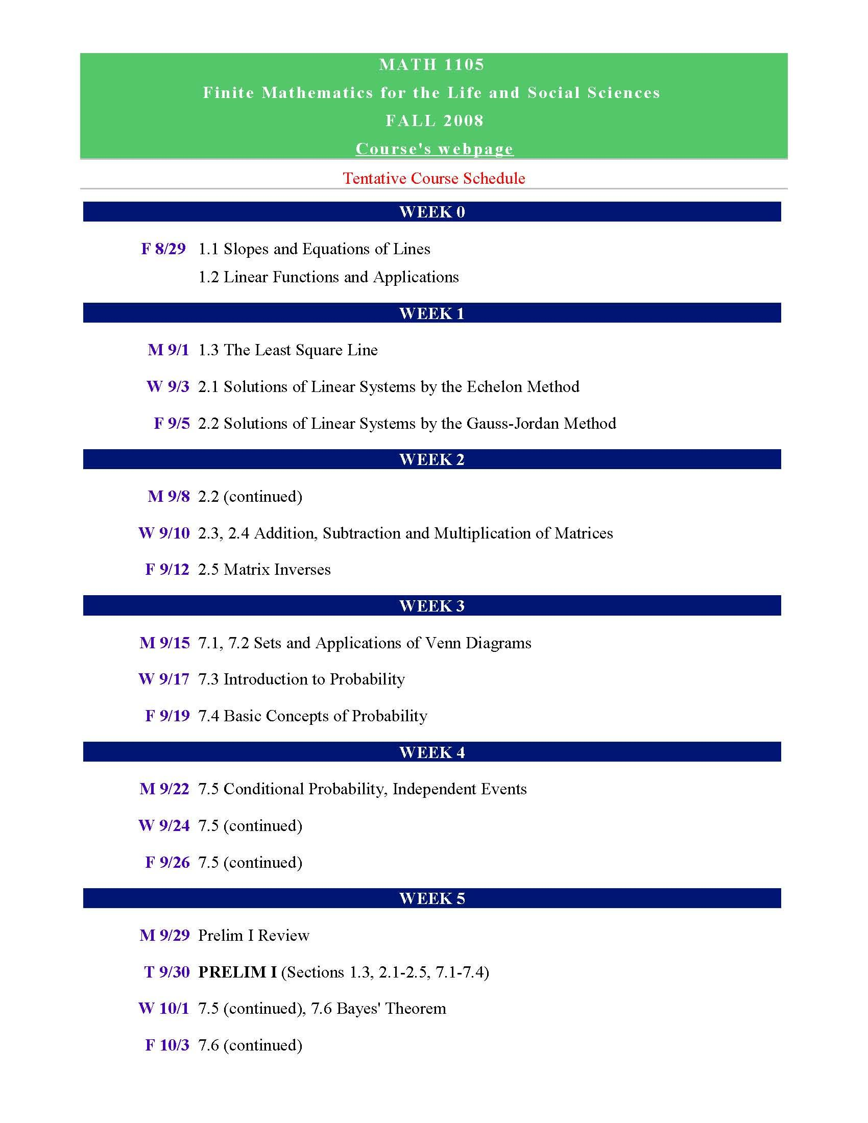 Finite Mathematics for the Life and Social Sciences