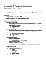 Accounting and Financial Statements