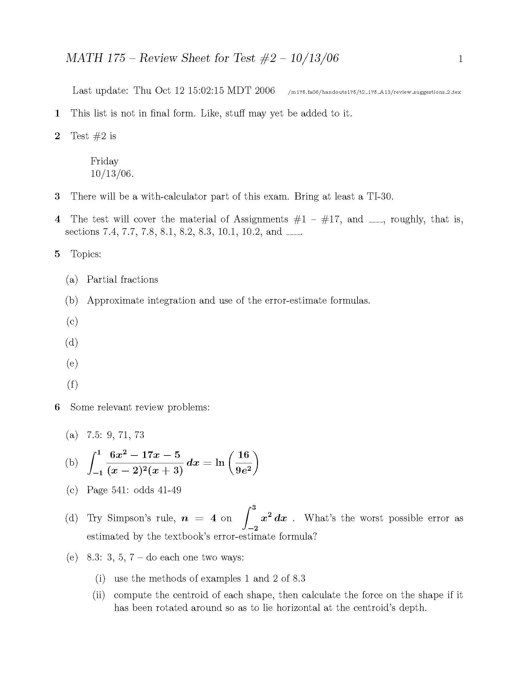 Calculus II