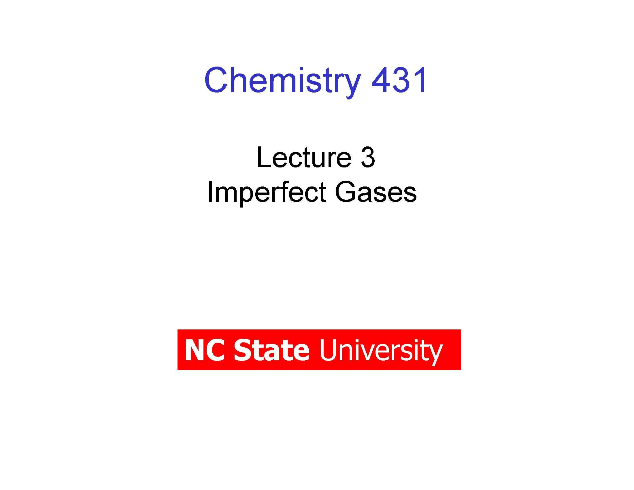 Physical Chemistry I