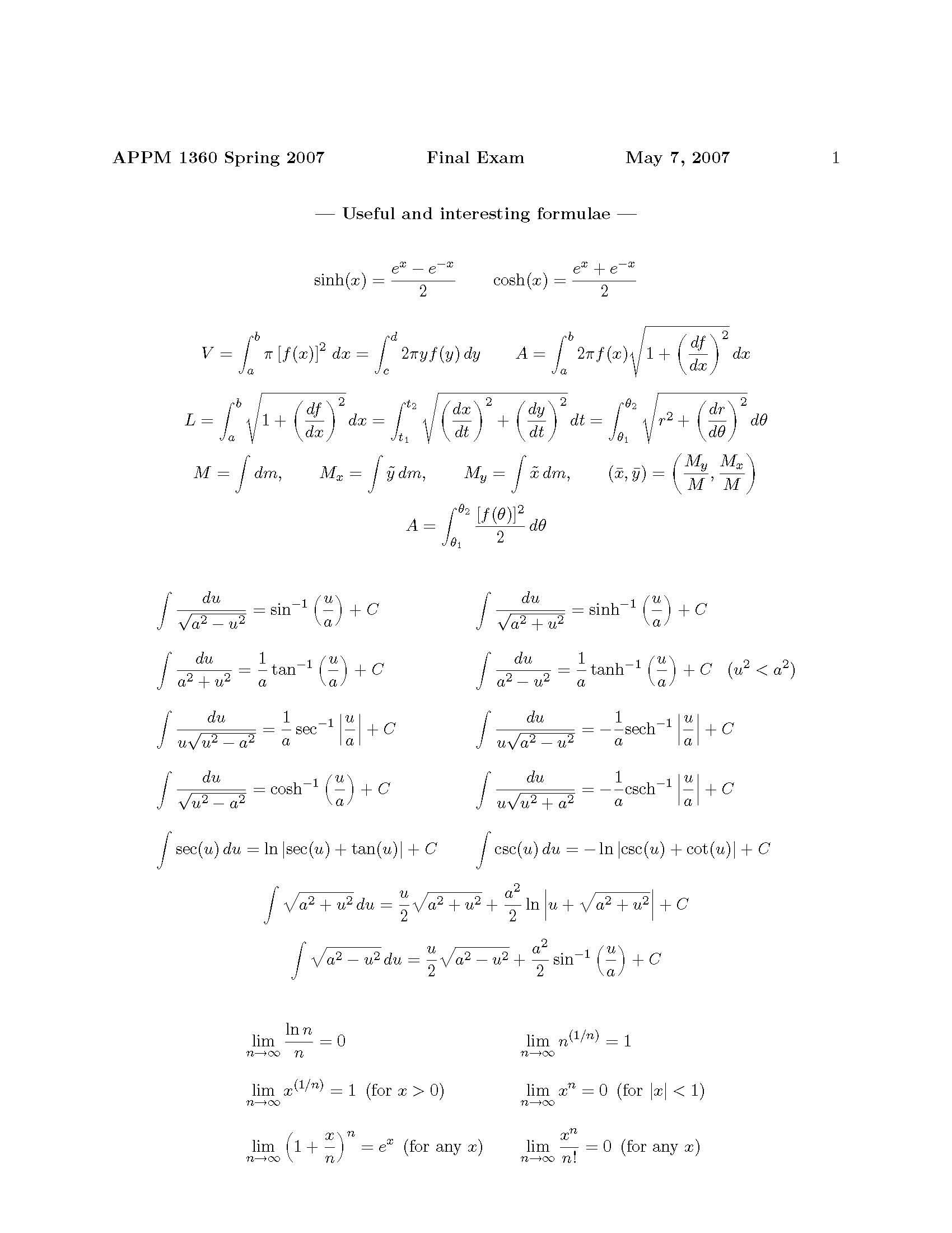CALCULUS 2 FOR ENGINEERS