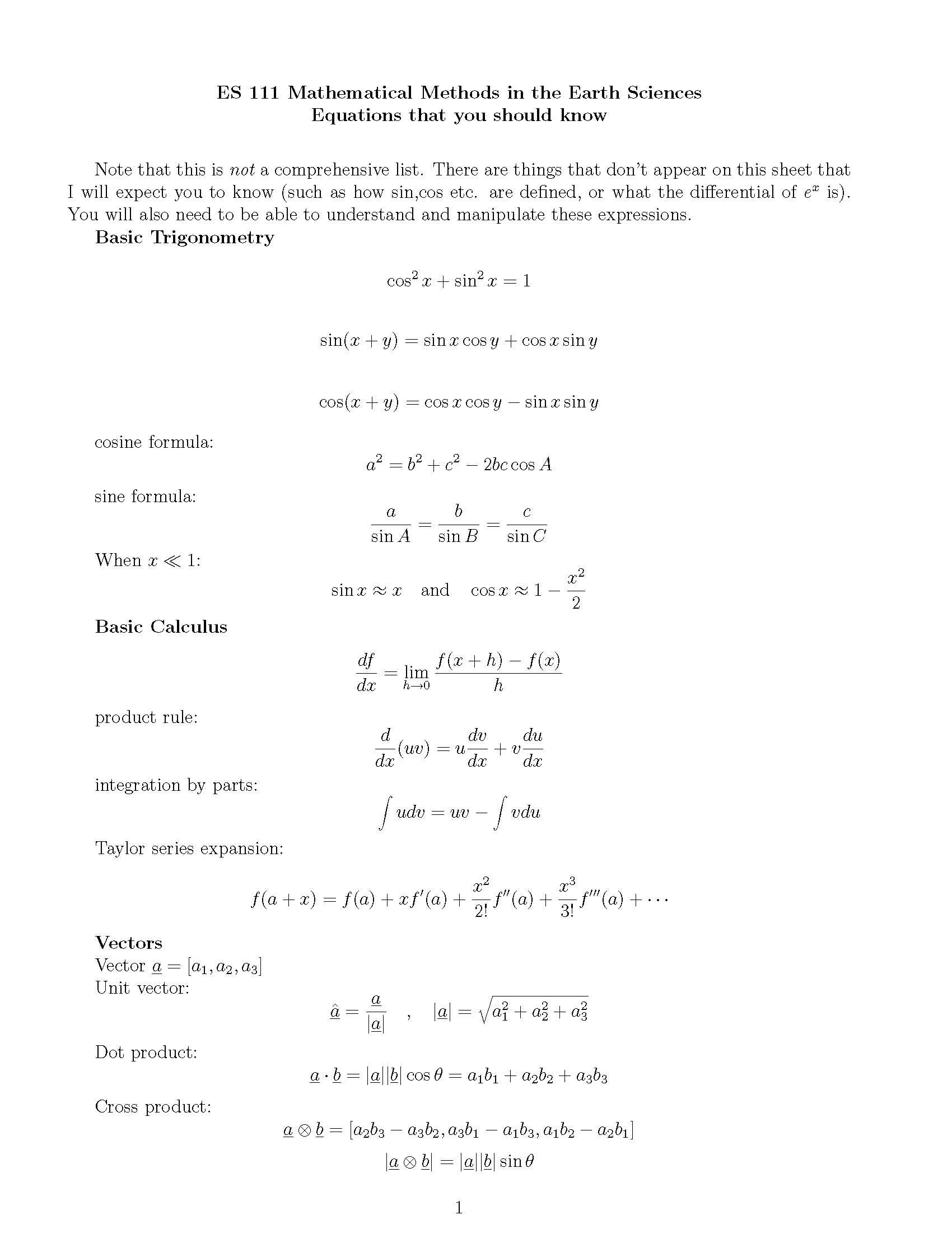Mathematics in the Earth Sciences