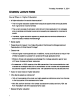 Lecture Notes - Higher Education and Social Class