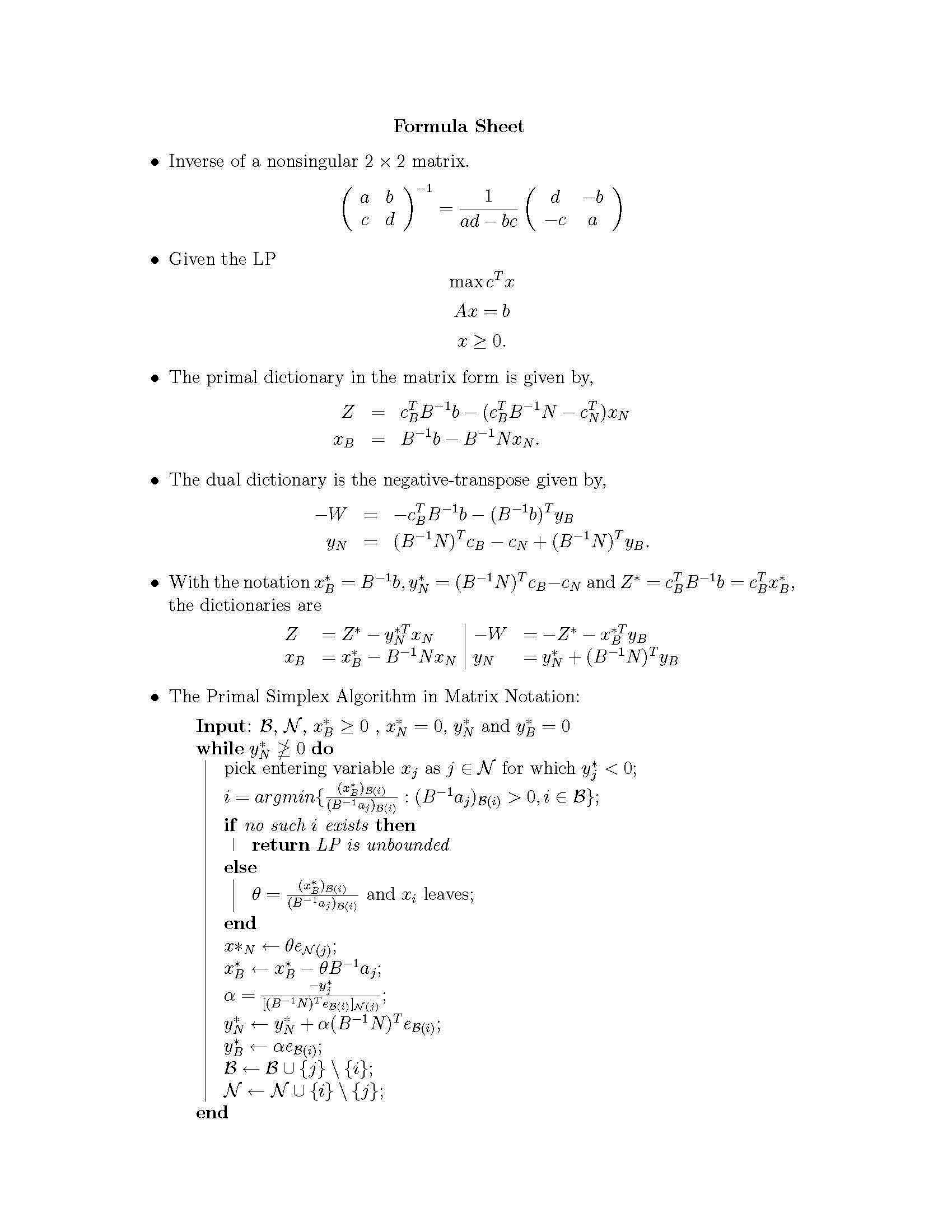 INTRO. TO MATH. PROGRAMMING