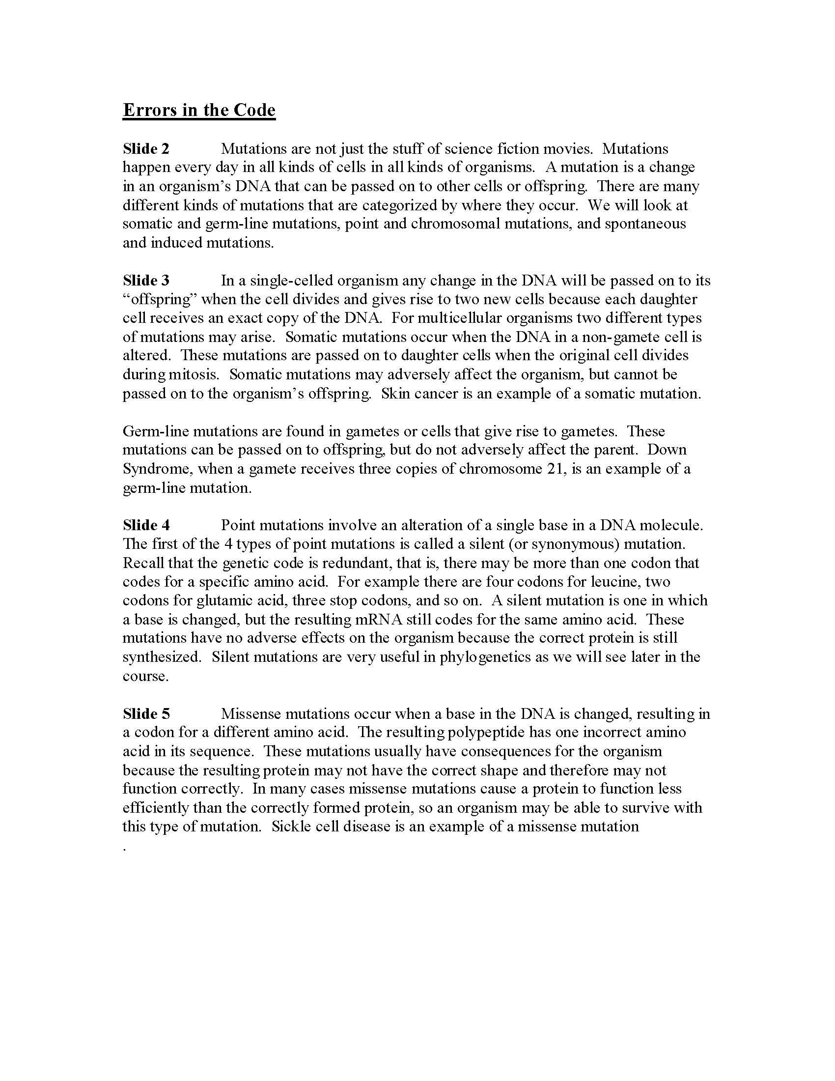 Cells & the Evolution of Life