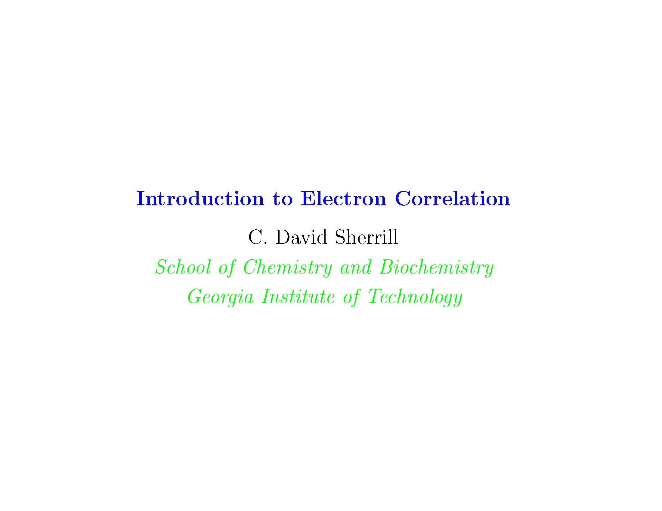 Computational Chemistry