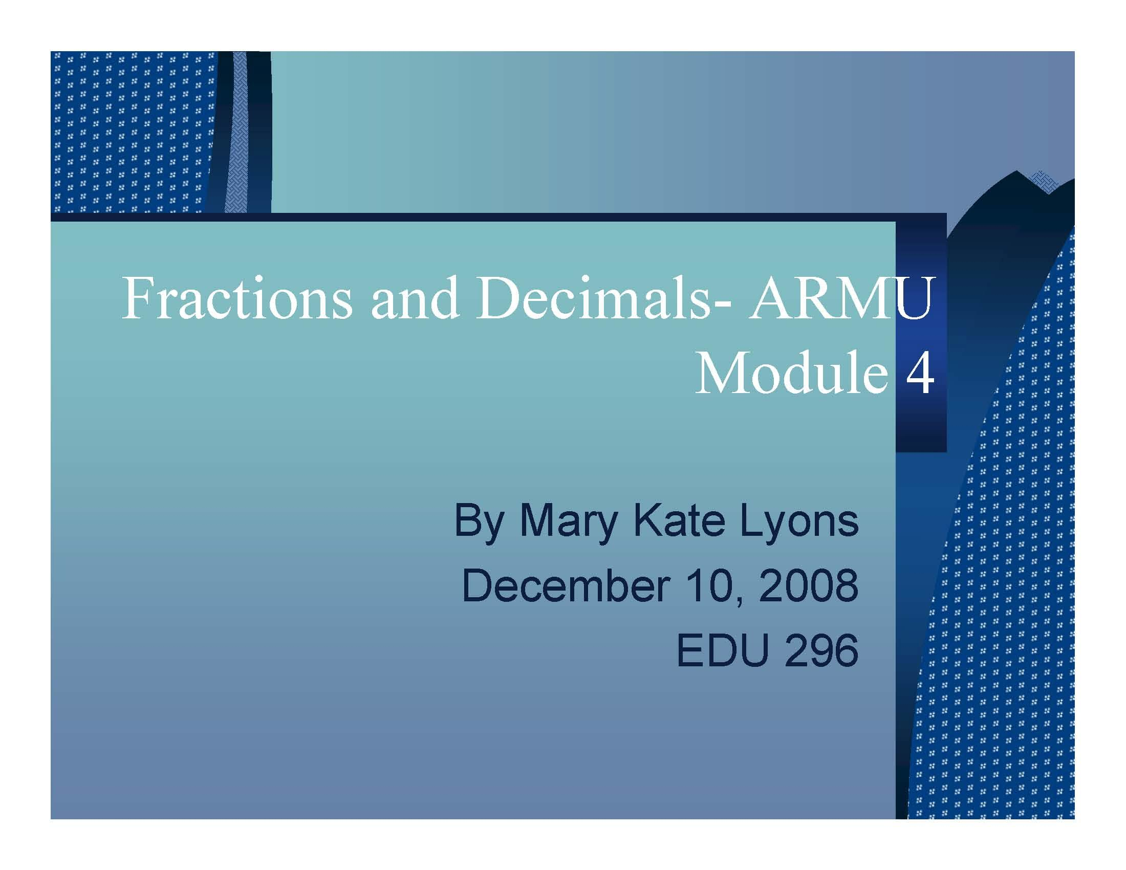 Elementary Mathematics Methods Inquiry Teaching and Learning