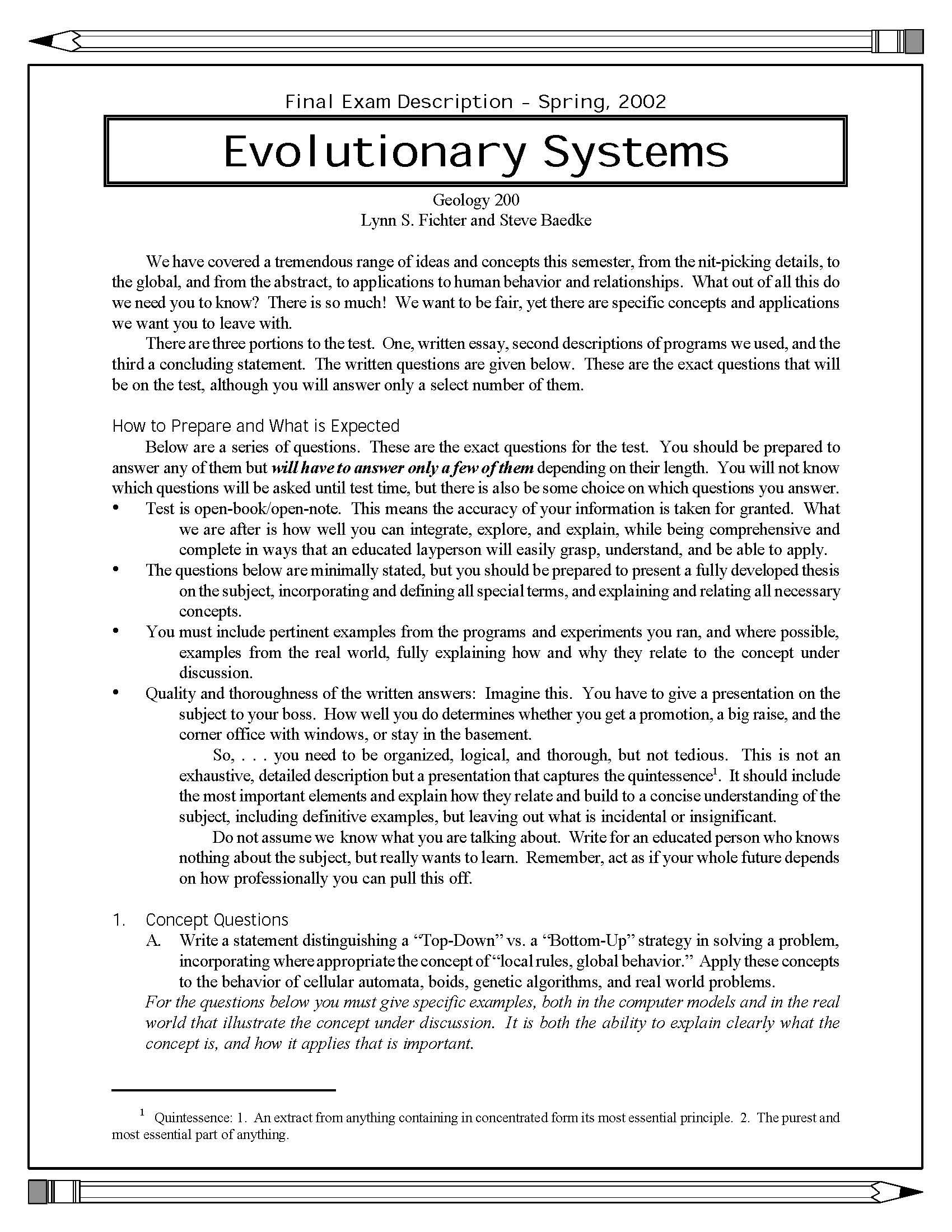 EVOLUTIONARY SYSTEMS