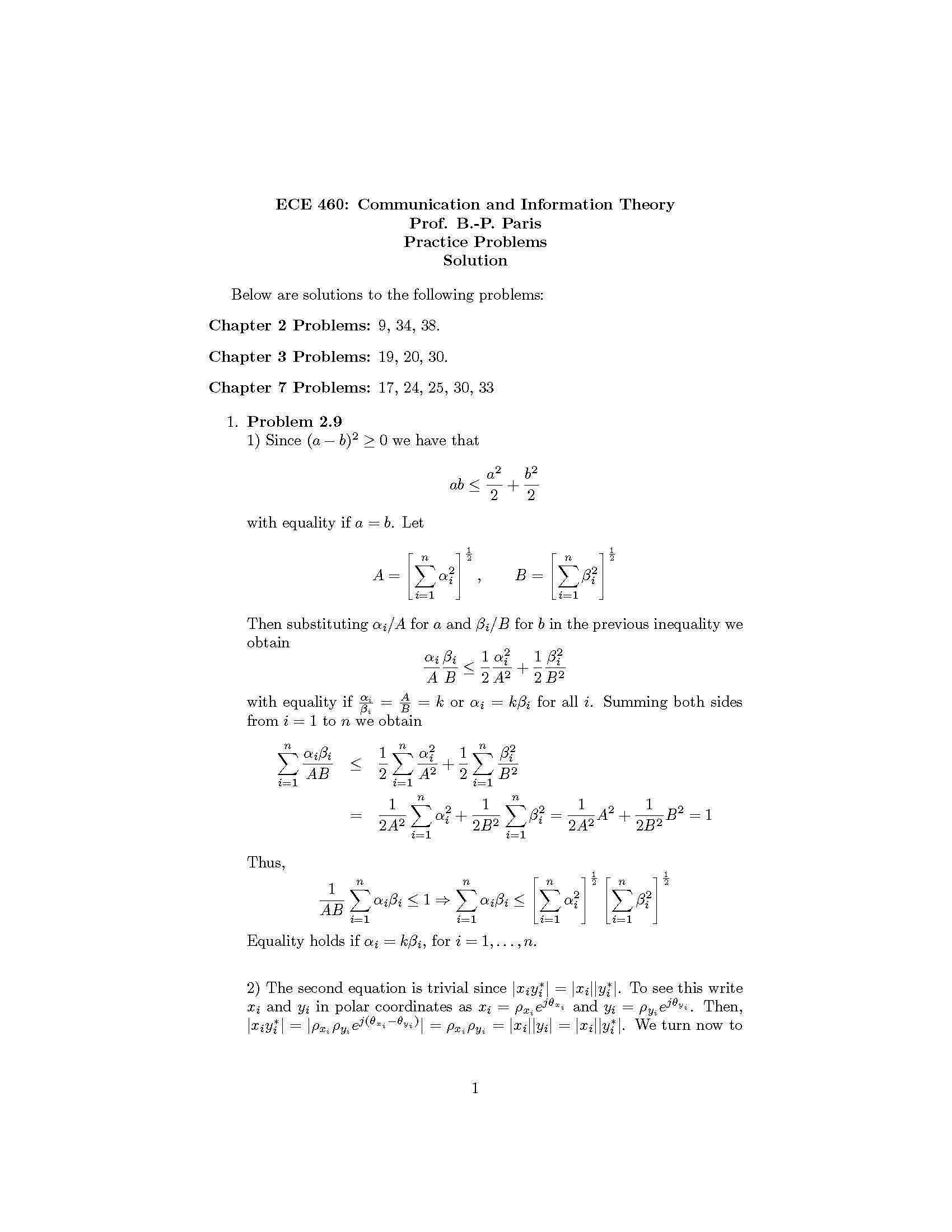 Comm and Information Thry