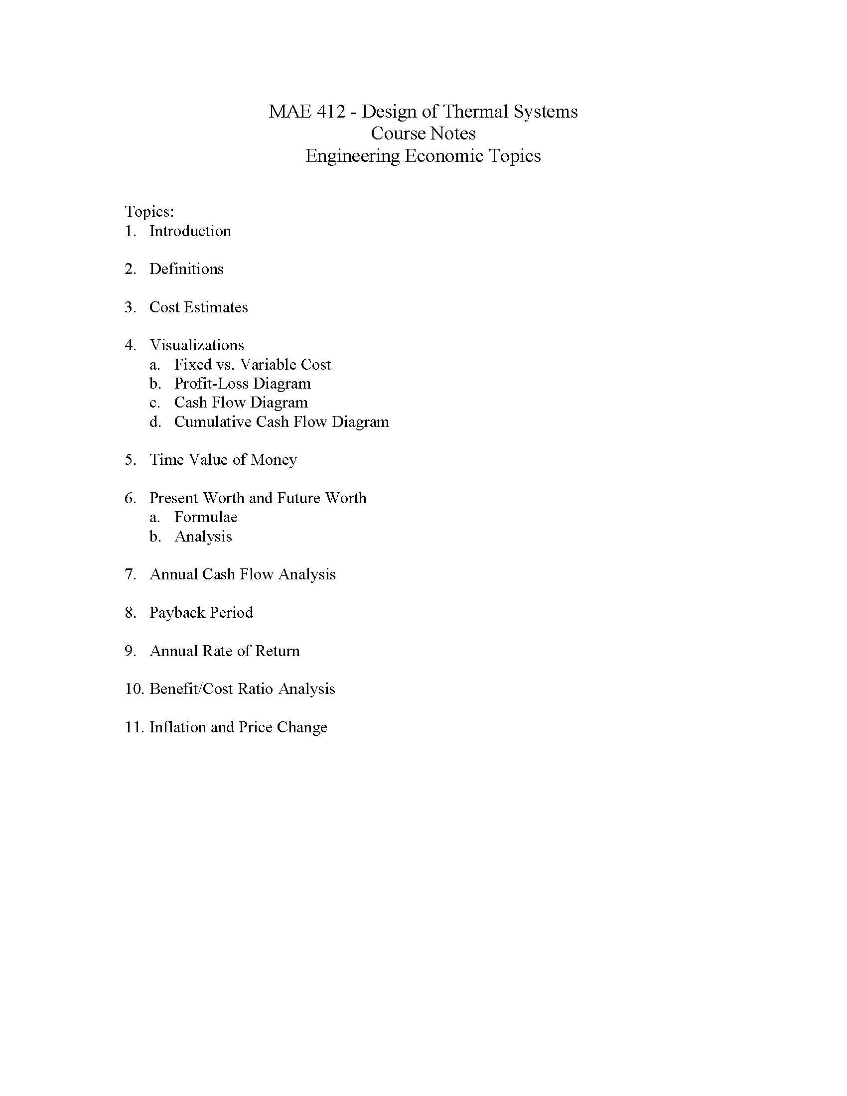 Design of Thermal System