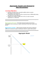 Aggregate Supply and Demand
