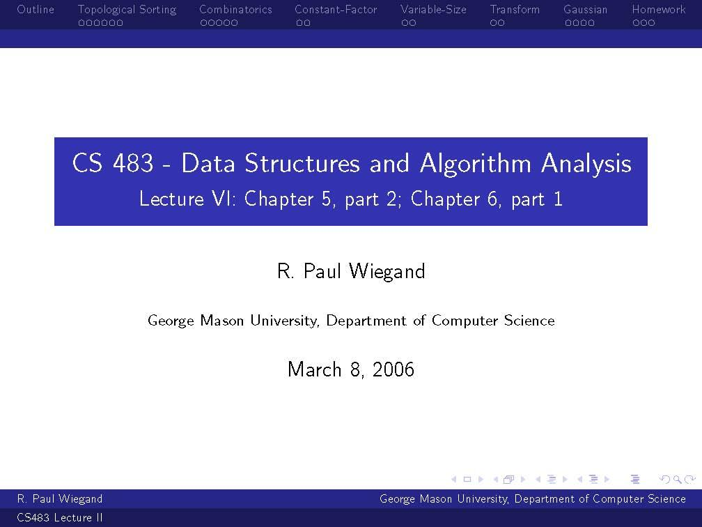 Analysis of Algorithms