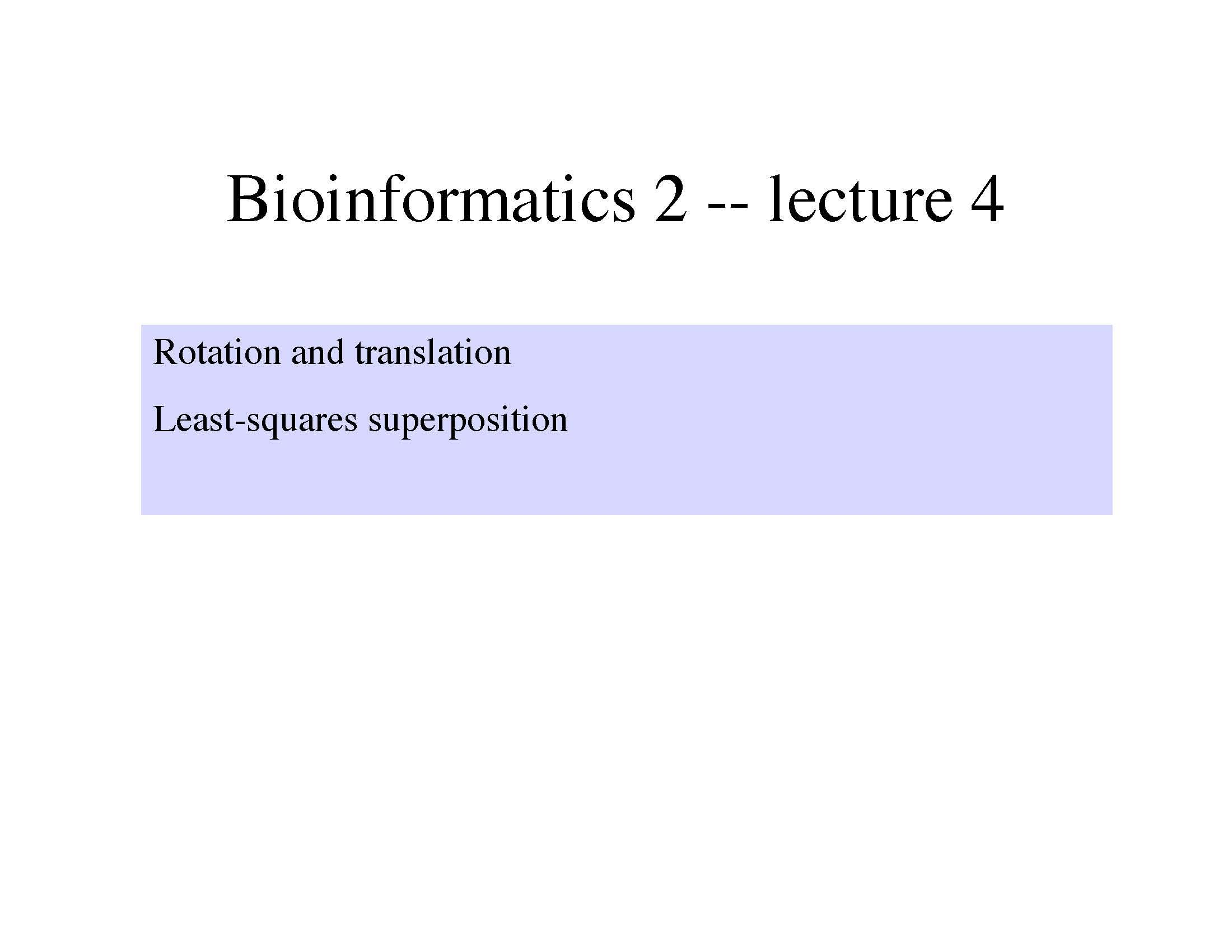 BIOINFORMATICS II