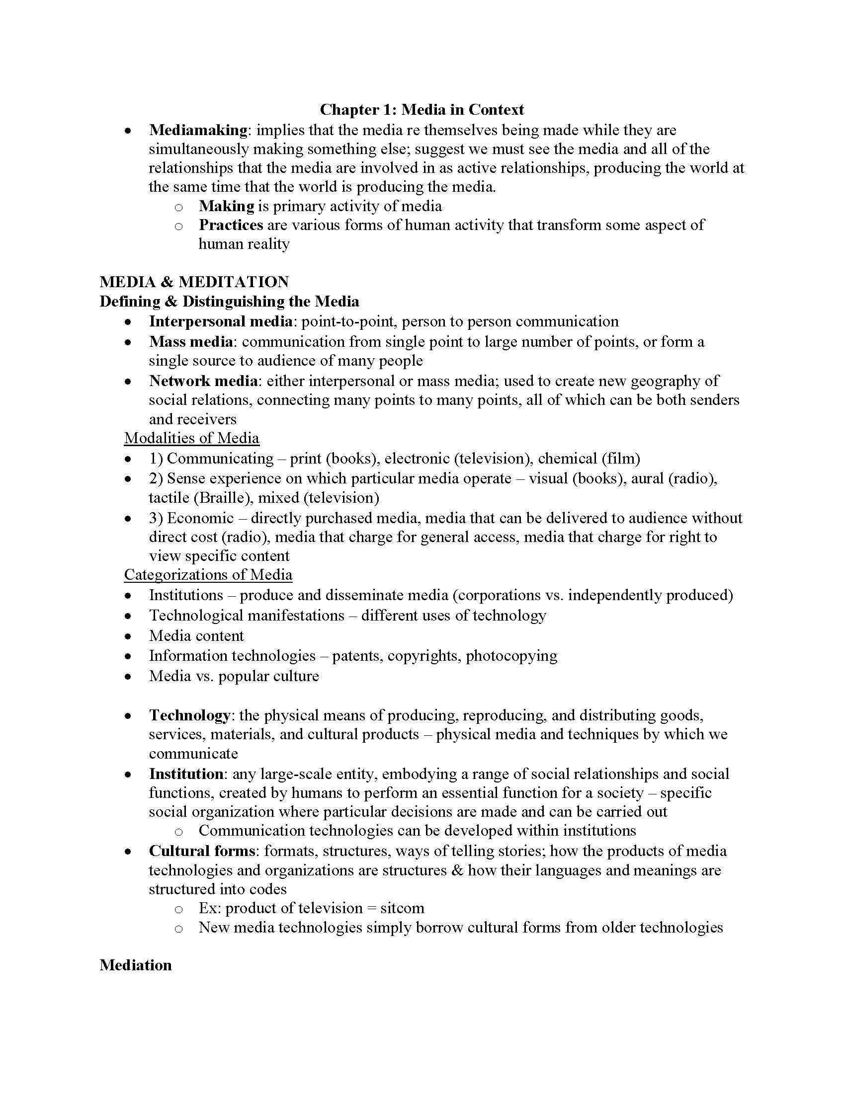 Introduction to Media Studies