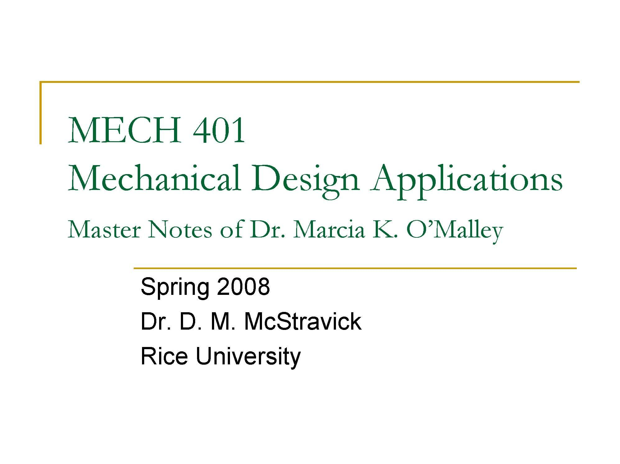 MECHANICAL DESIGN APPLICATIONS