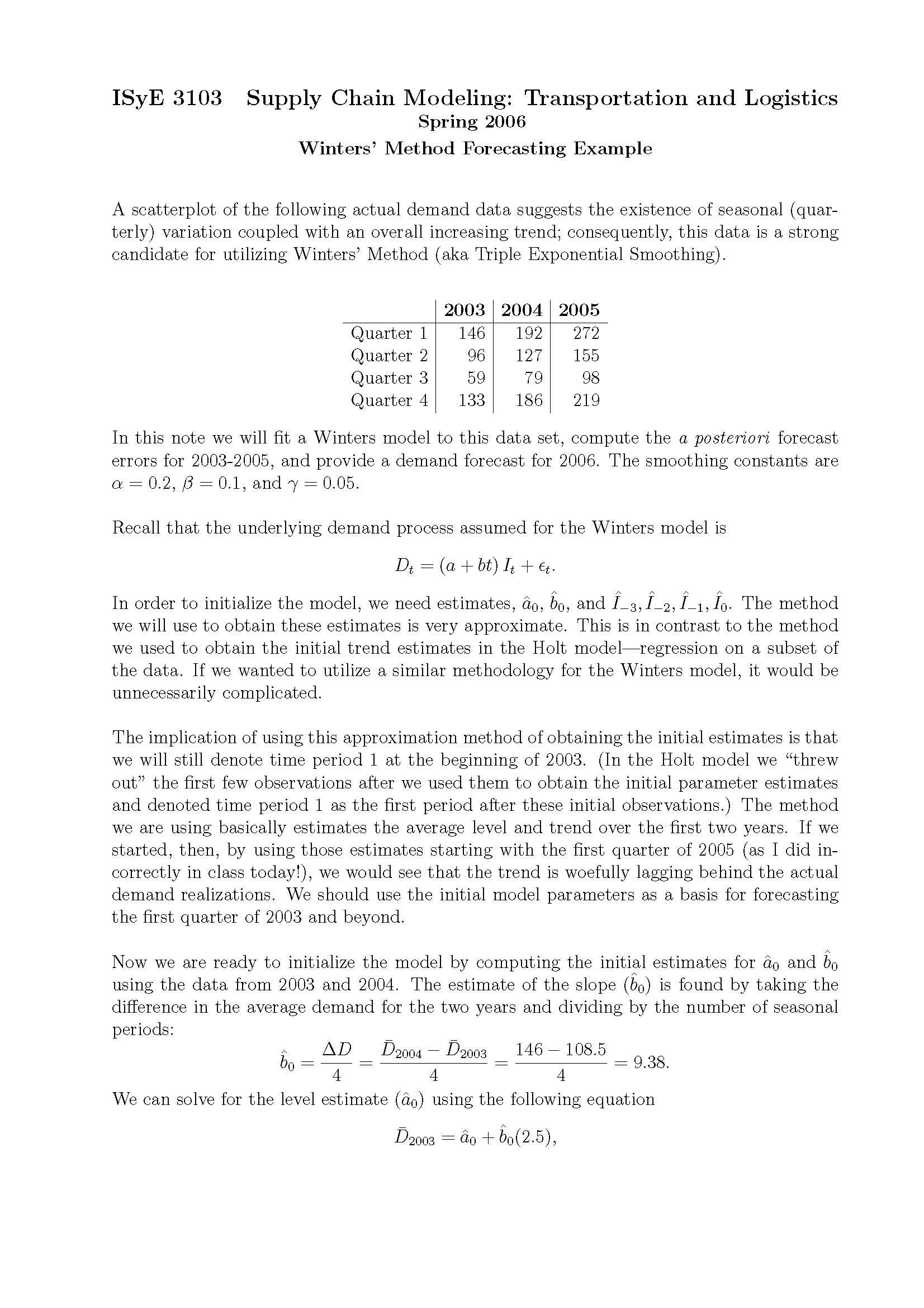 Sply Chain ModLogistics