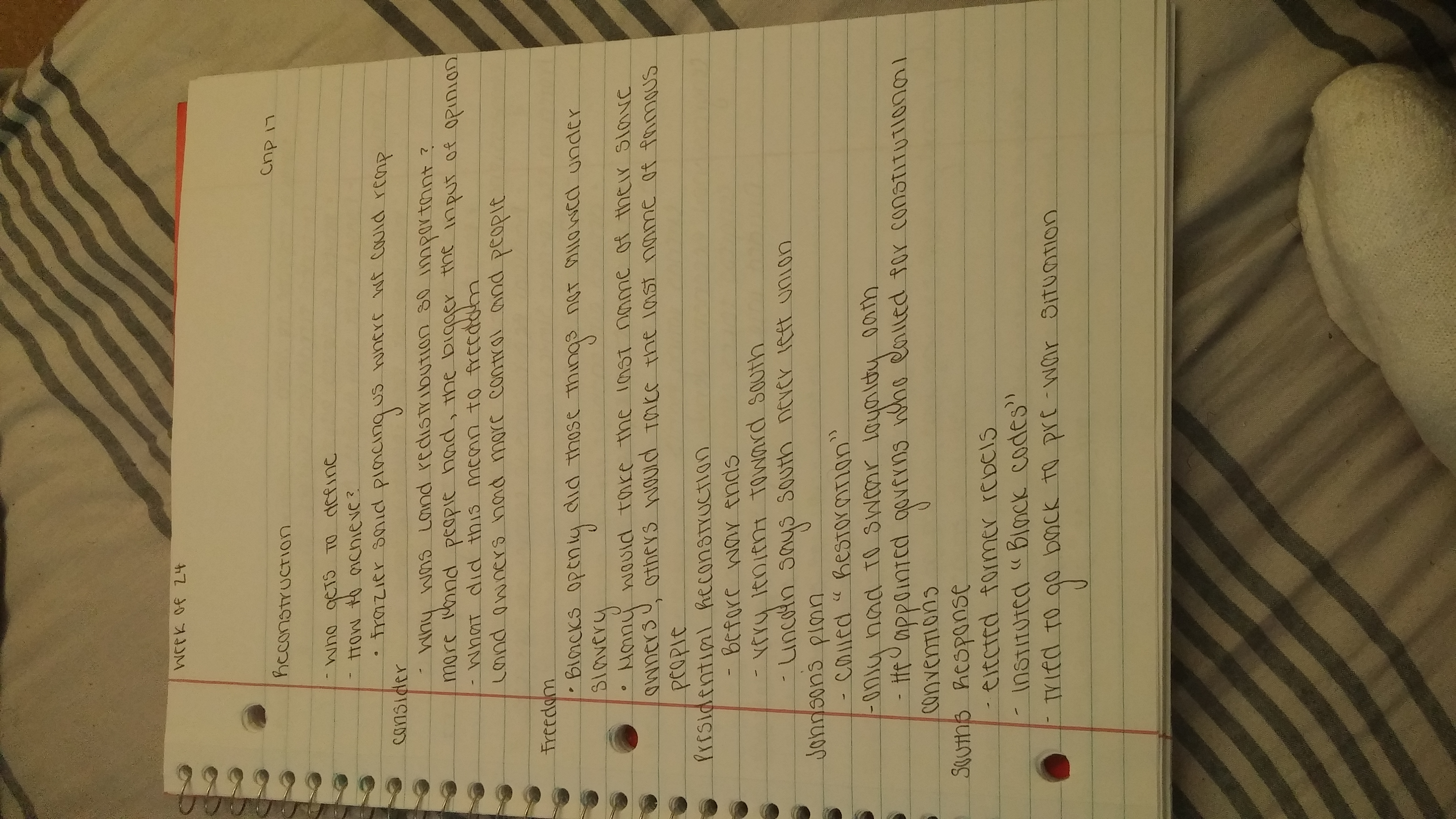chapter 17 Reconstruction period