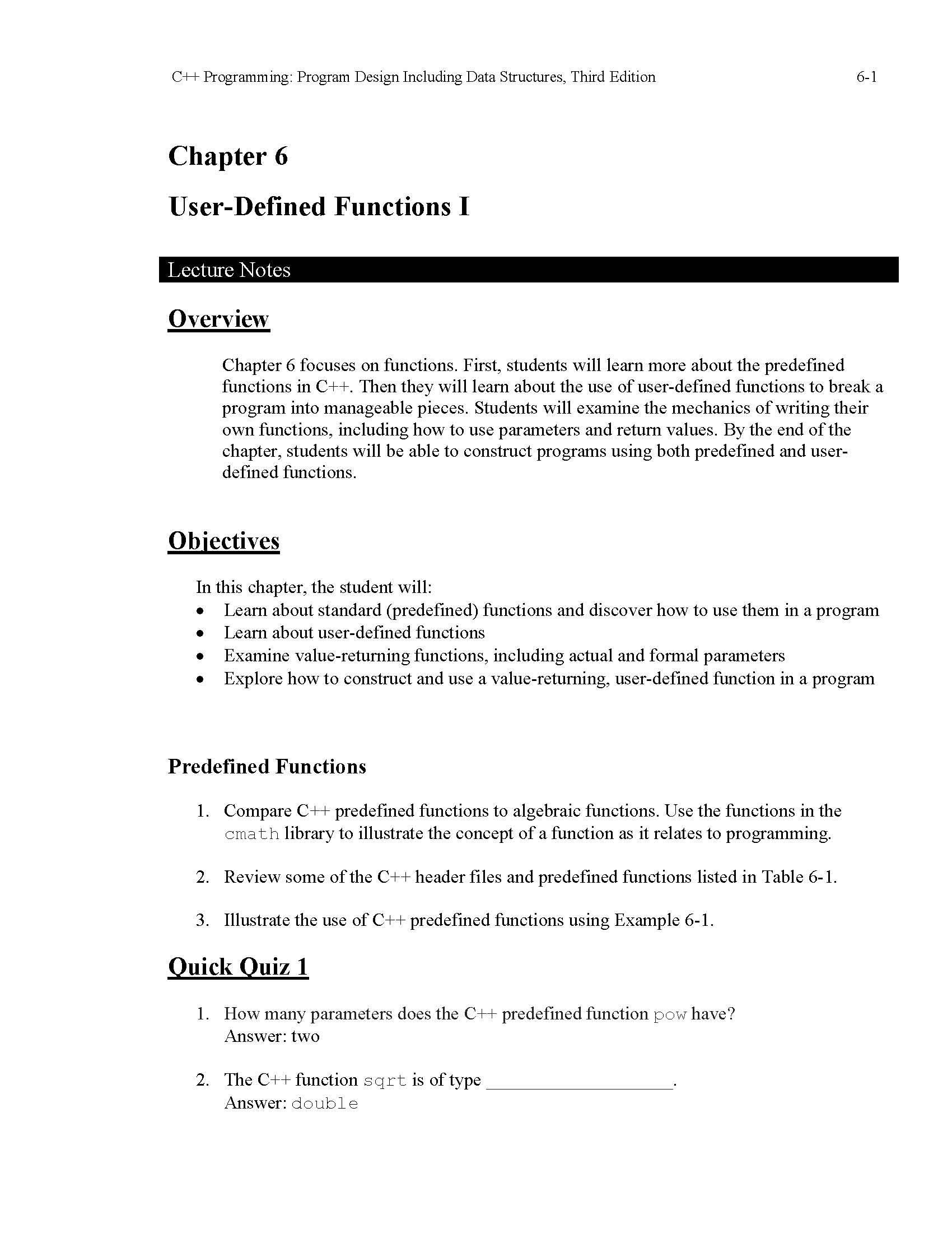 Programming & Problem Solving I
