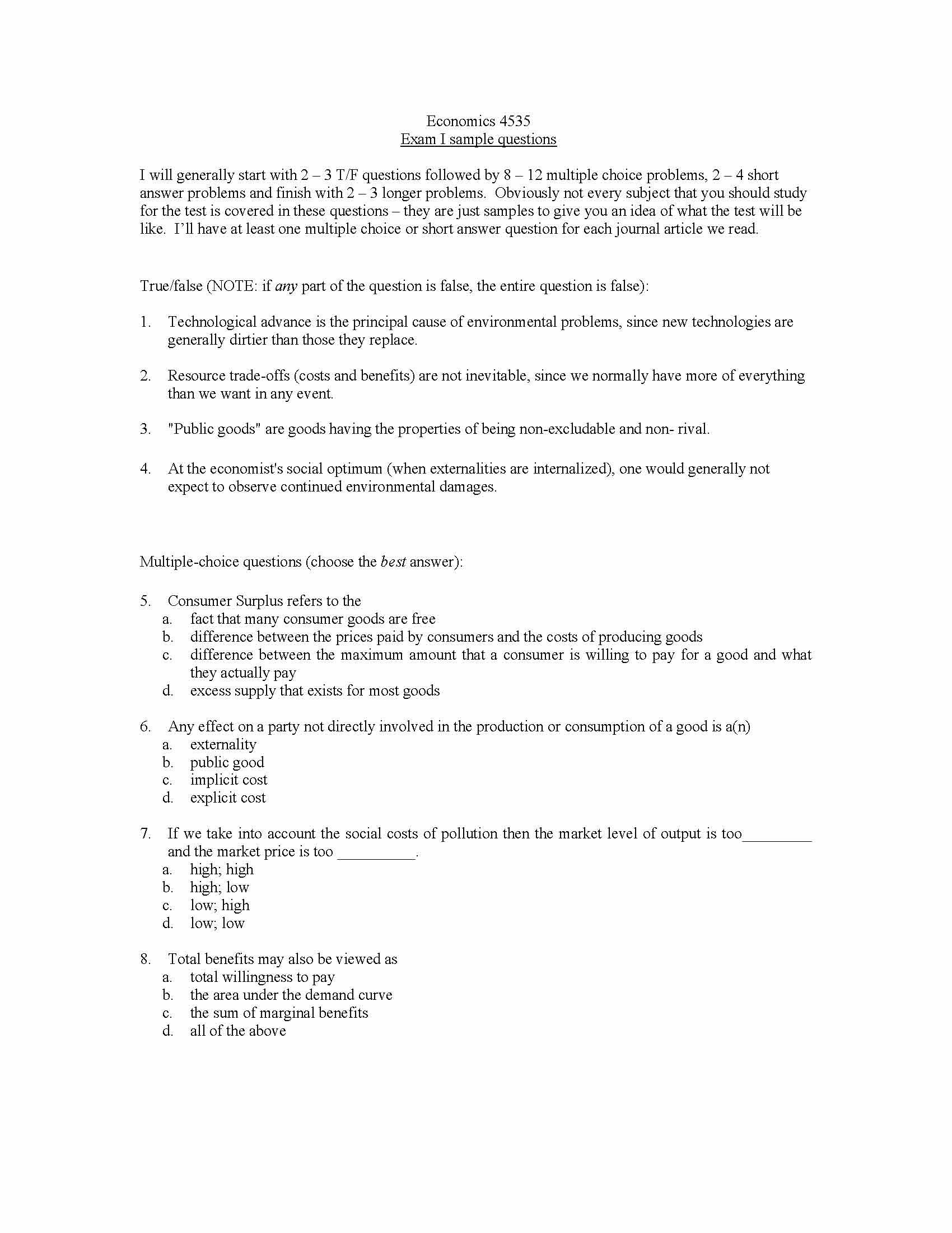 Natural Resource Economics