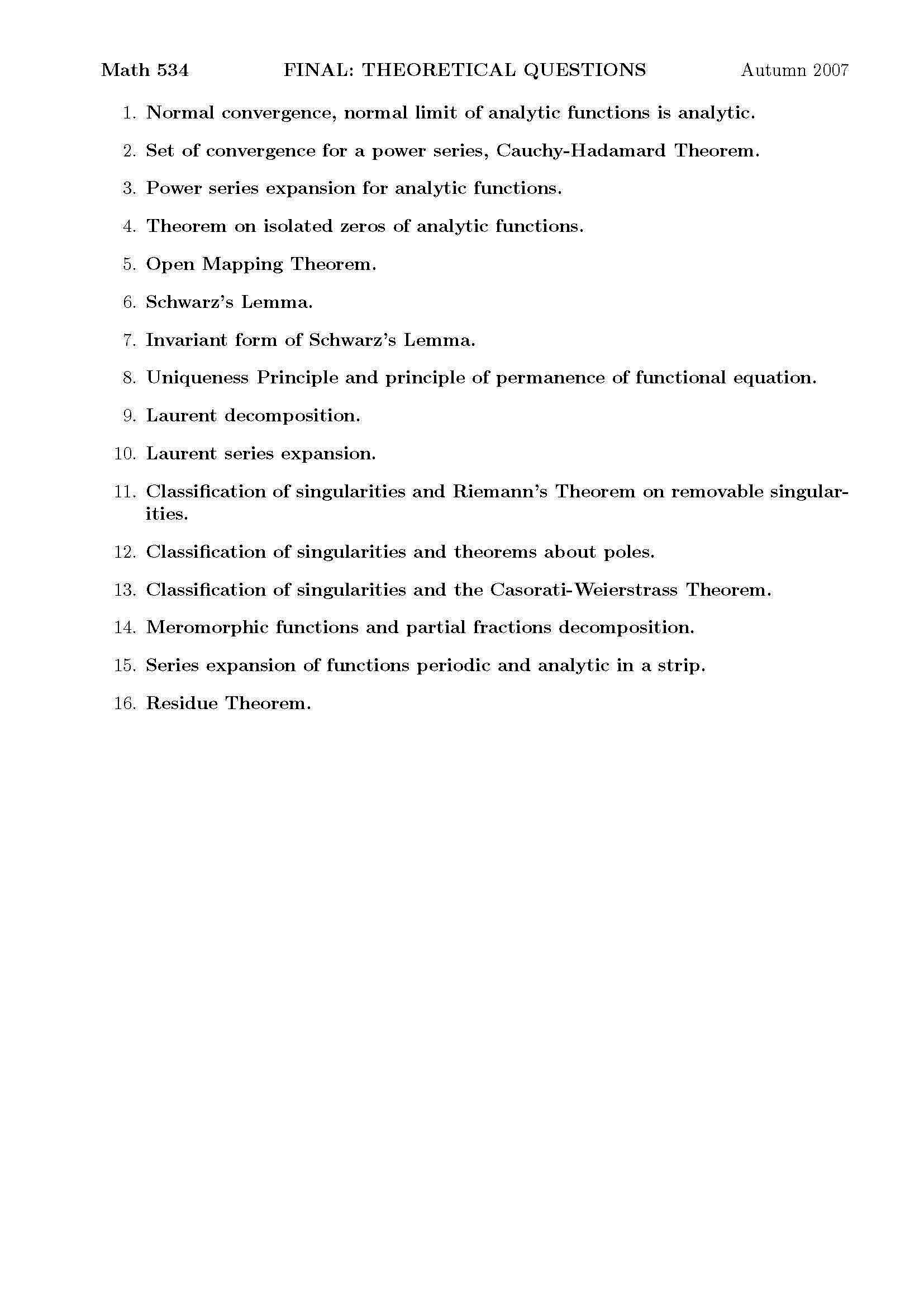 COMPLEX ANALYSIS