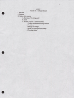 Week 1 Lecture 1- How to be a College Student