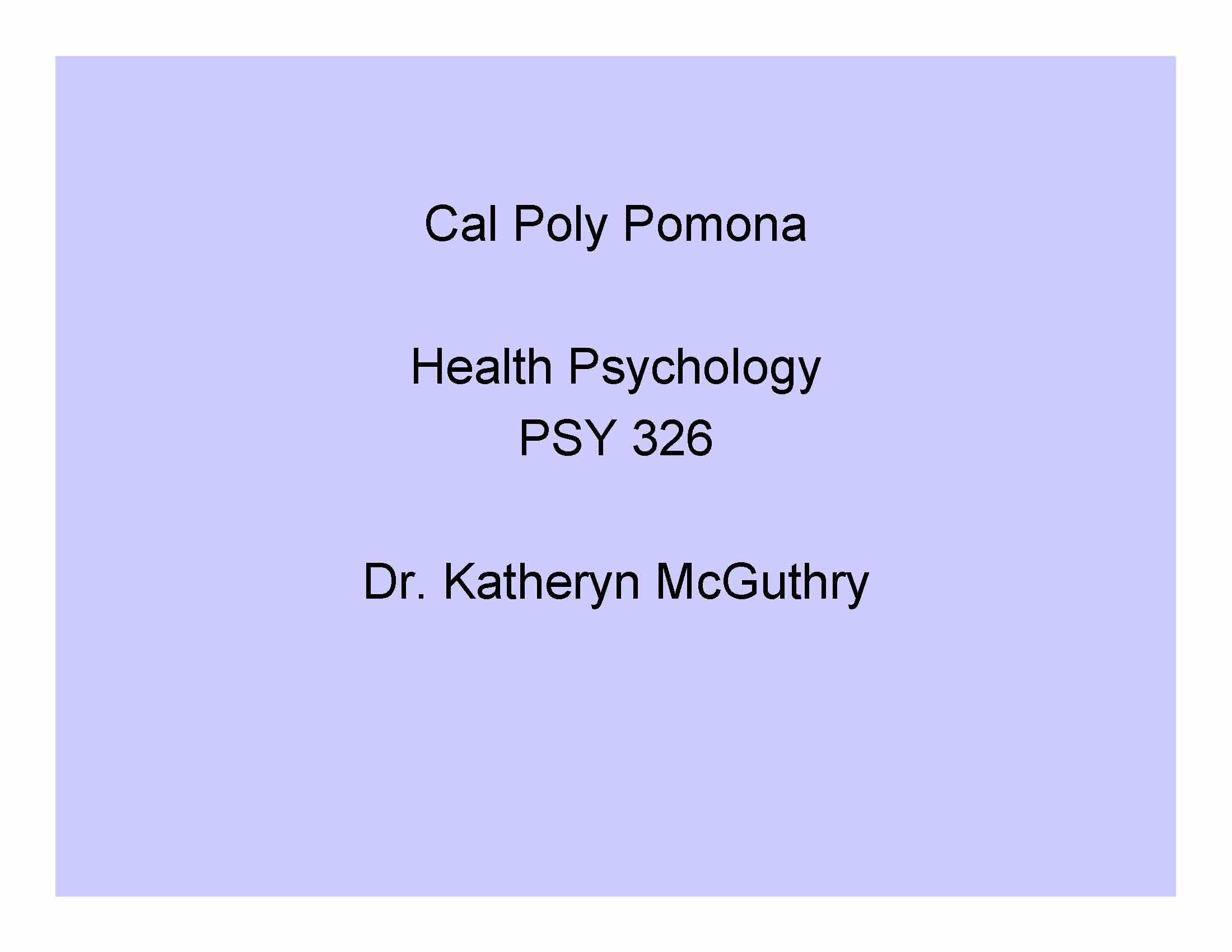 HealthPsychology