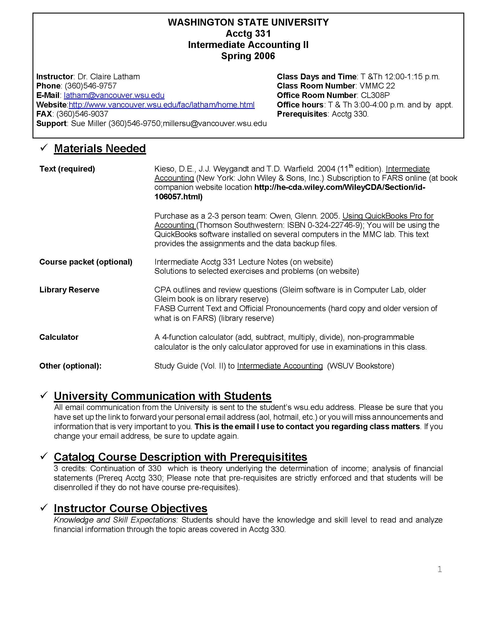 Intermediate Accounting II
