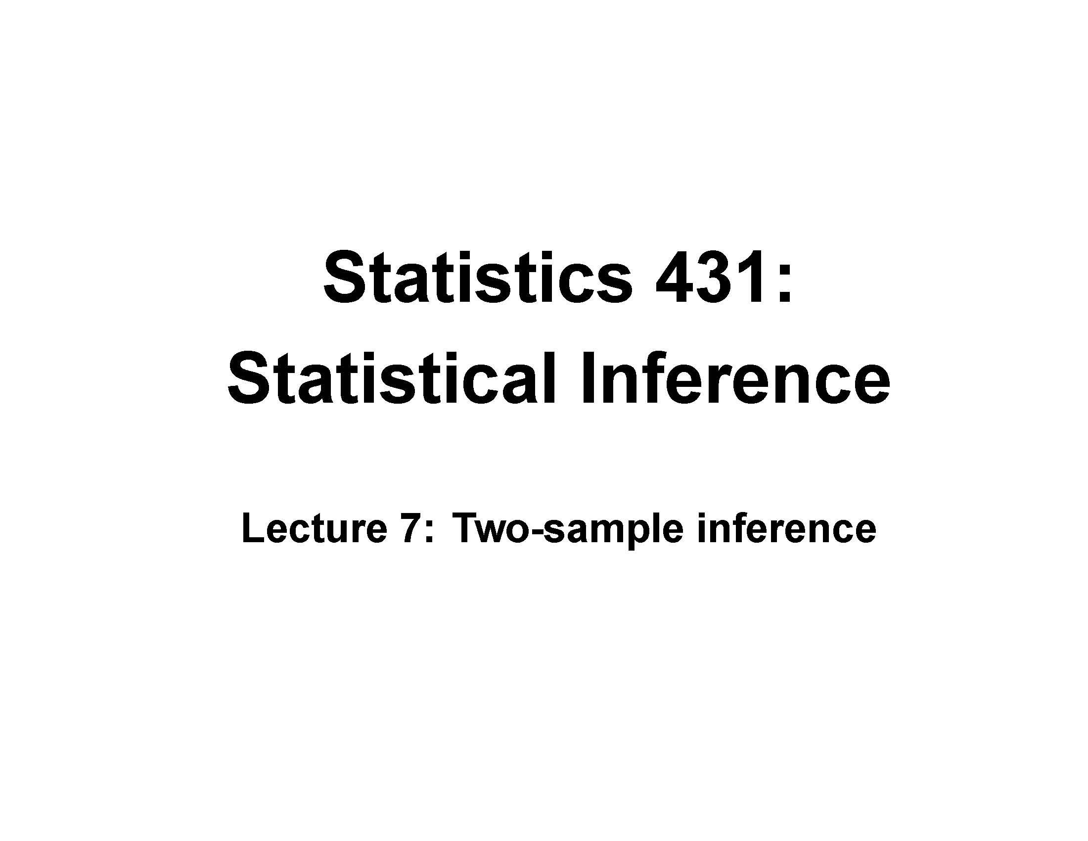 STATISTICALINFERENCE