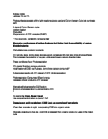 Biology Notes Lectures 14, 15, and 16