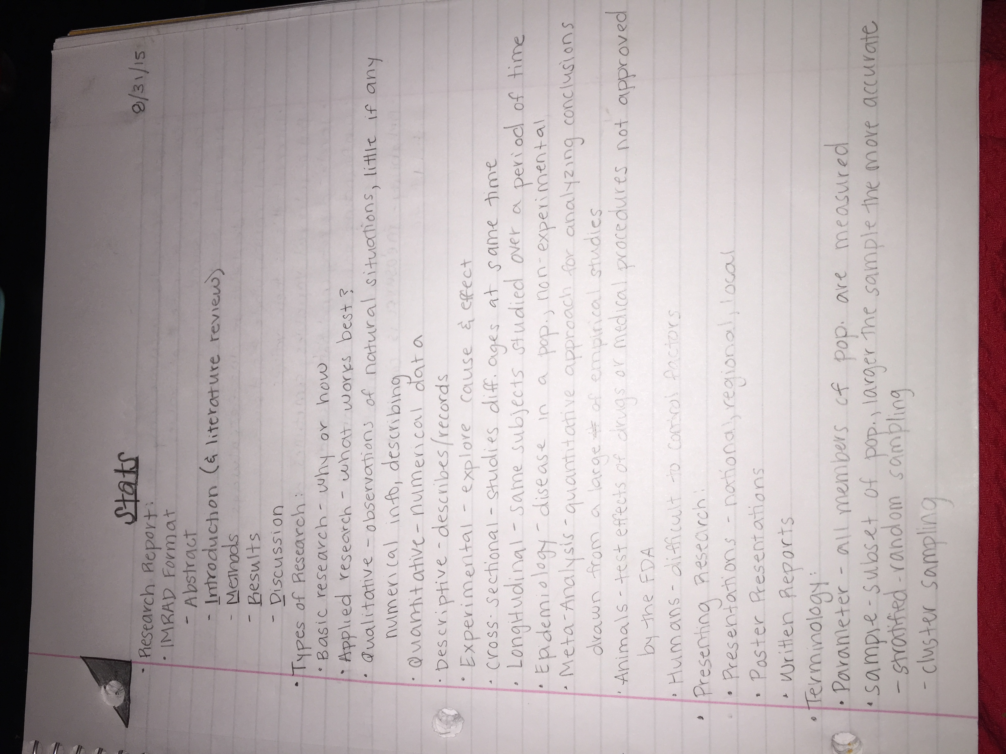 Stats Week 2 Lecture Notes