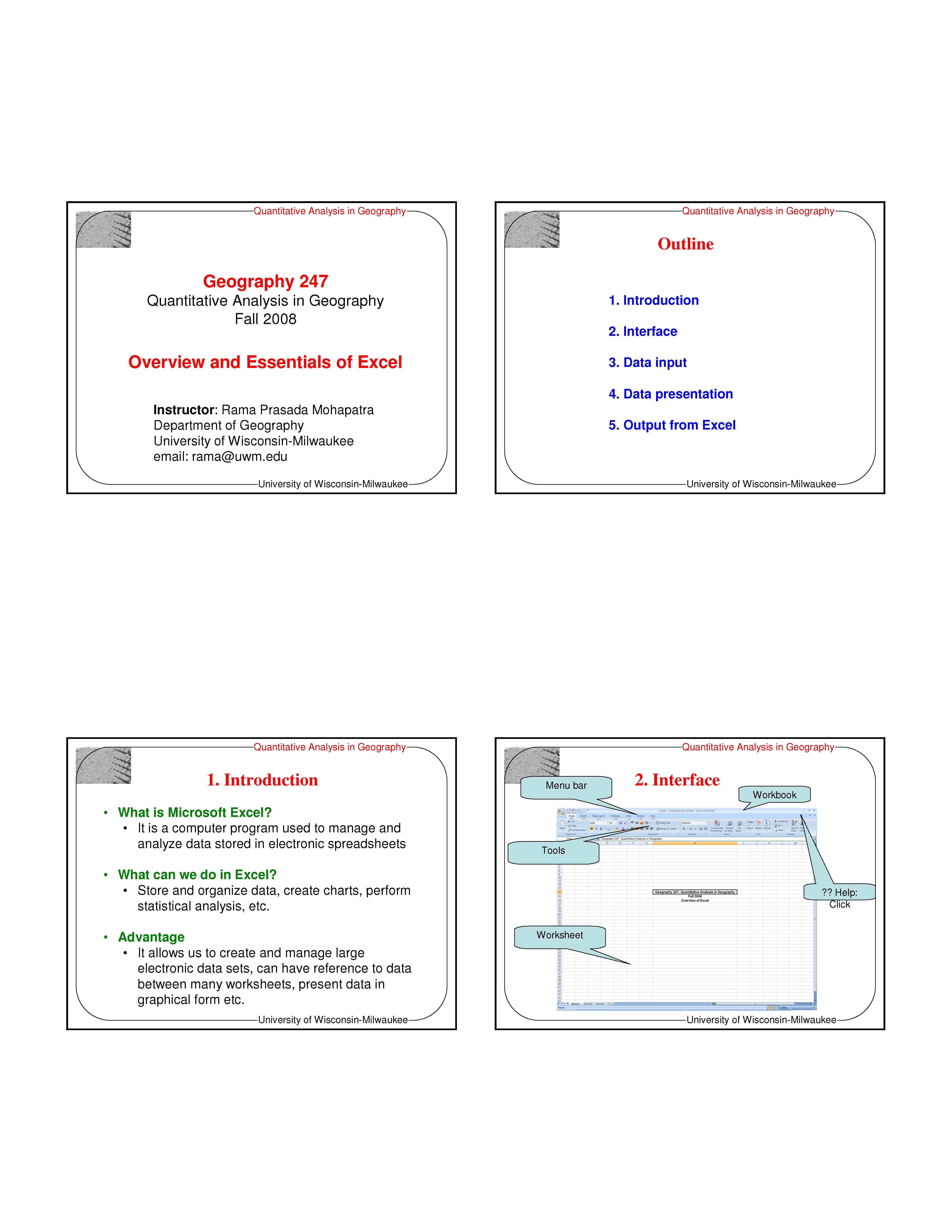 QuantitativeAnalysisin Geography