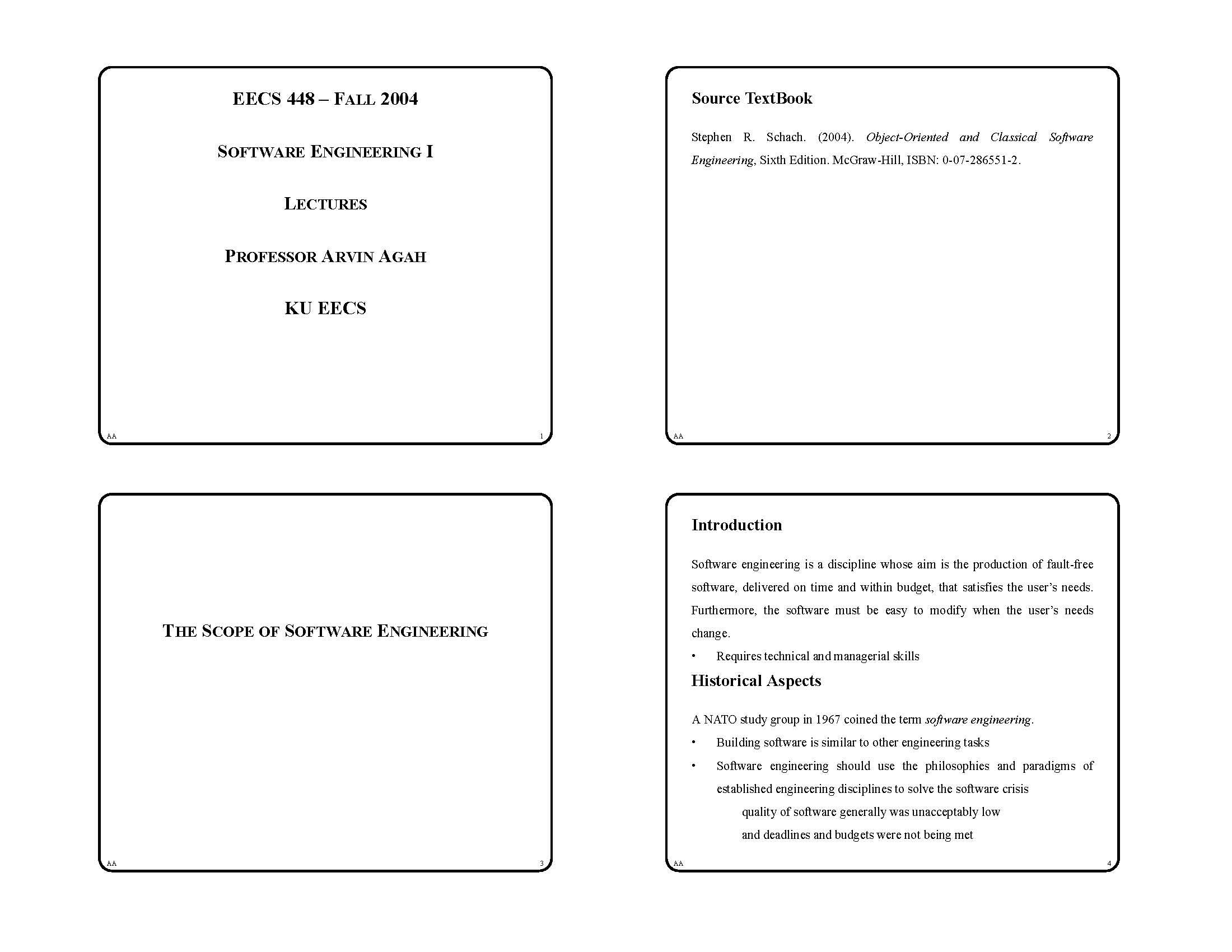 Software Engineering I