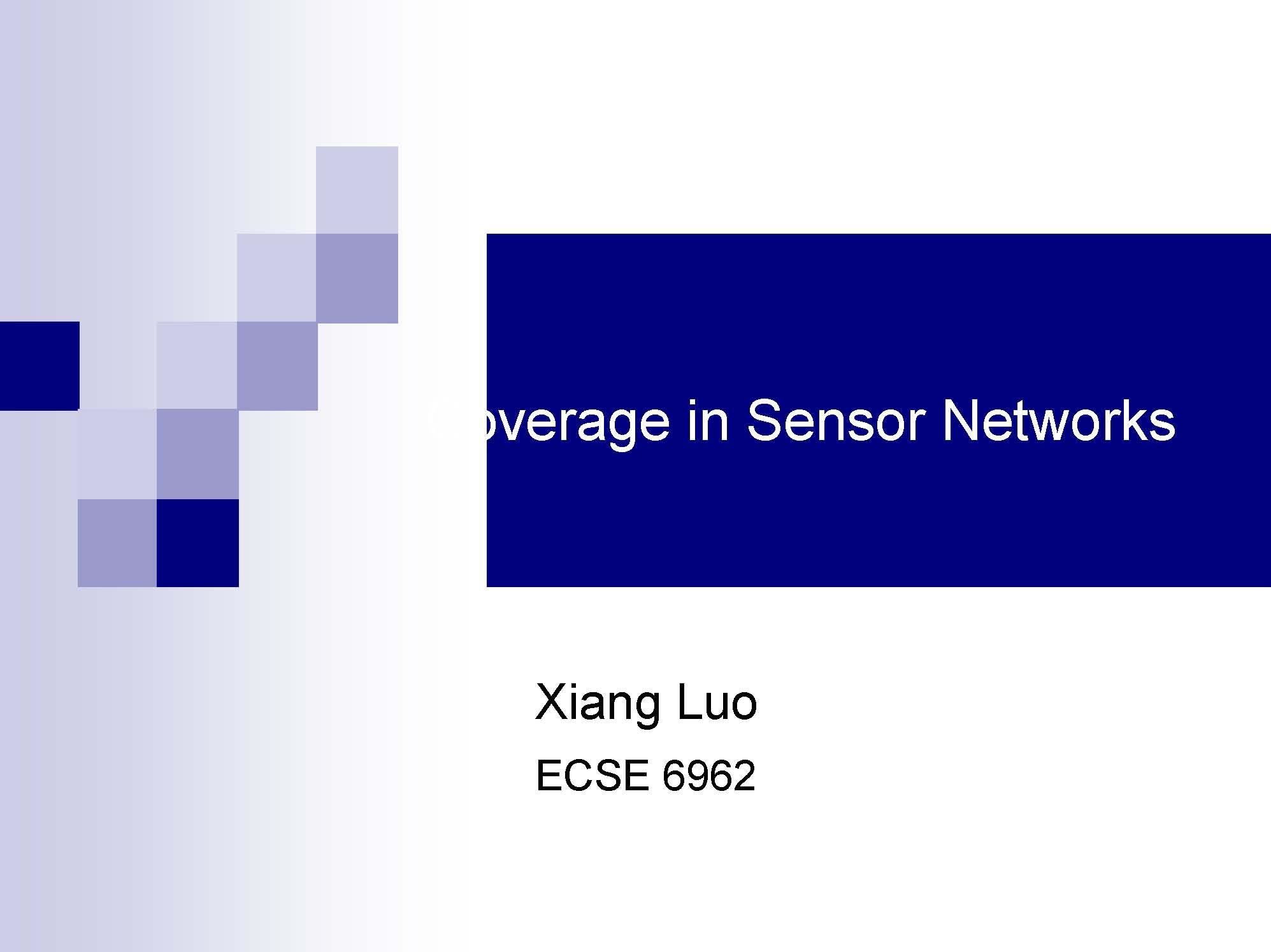 DISTRIBUTED SYS & SENSORS