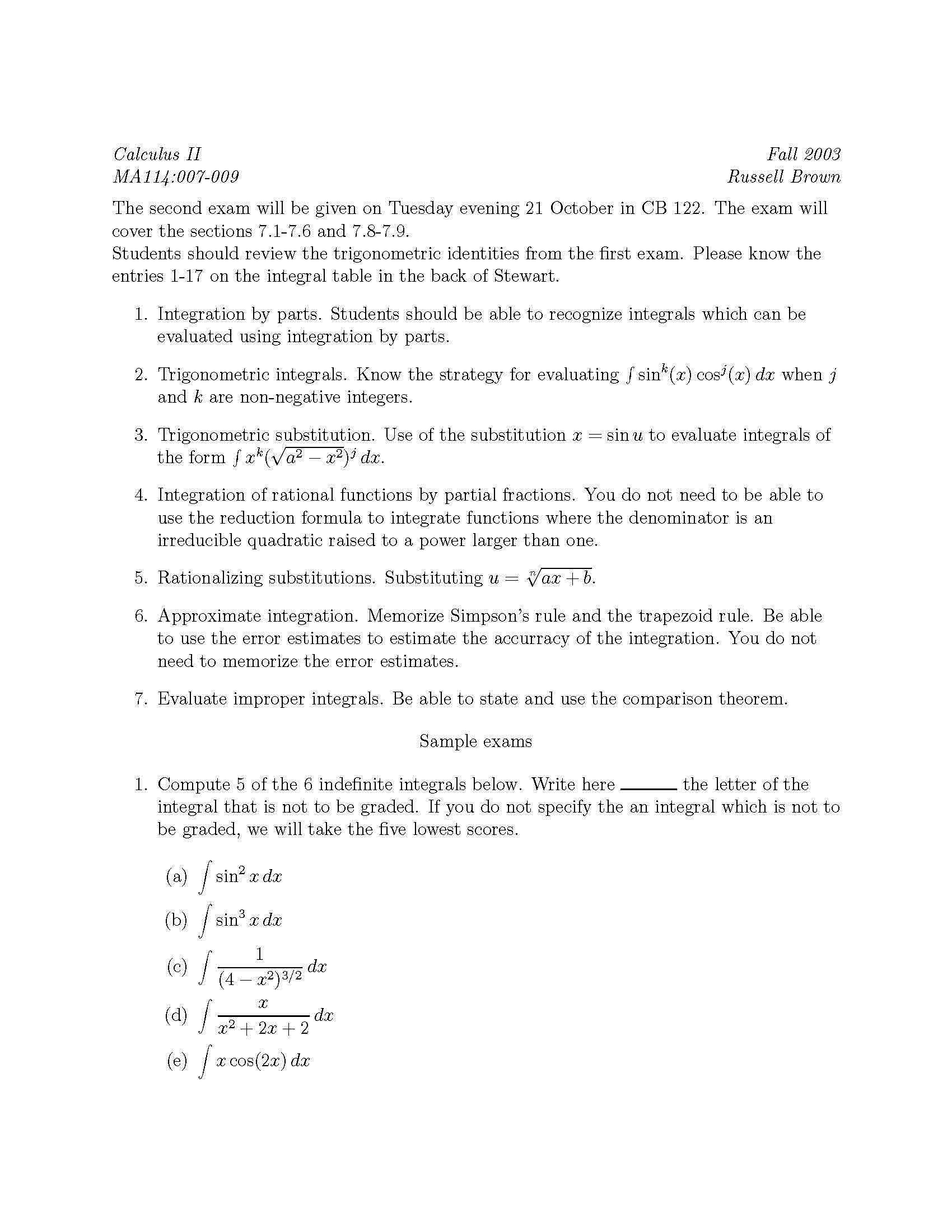 CALCULUS II